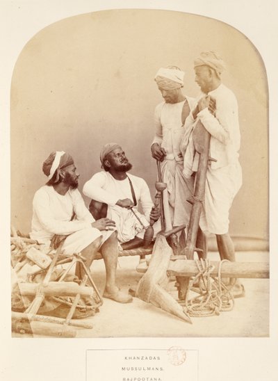 Khanzadas, Mussulmans, Rajpootana, from The People of India, by J. Forbes Watson, published 1868 by English Photographer